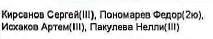 Состав команды: фрагмент оригинального протокола