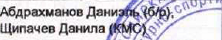 Кирягин Николай (6/p), Вострягов Антон (1): фрагмент оригинального протокола