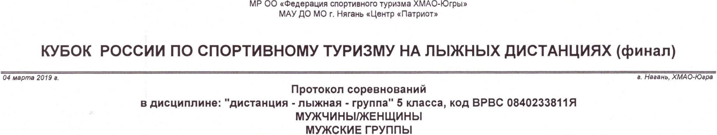 Заголовок протокола со страницы 1
