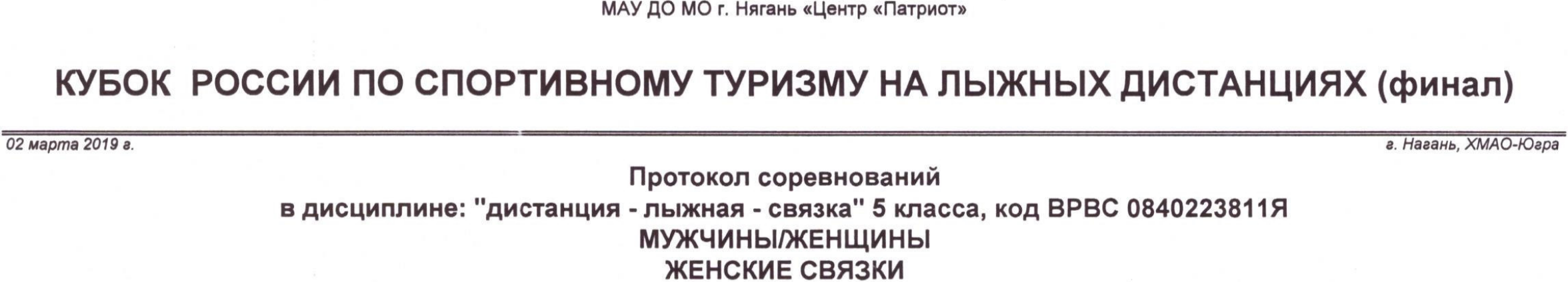 Заголовок протокола со страницы 11