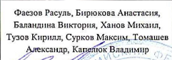 Участники: фрагмент оригинального протокола