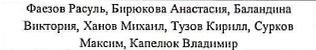 Участники: фрагмент оригинального протокола