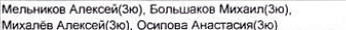 Состав команды: фрагмент оригинального протокола