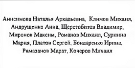 Состав команды: фрагмент оригинального протокола