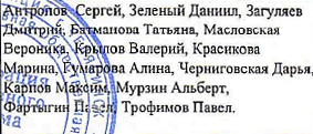 Участники: фрагмент оригинального протокола