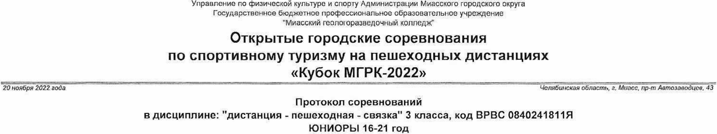 Заголовок протокола со страницы 1